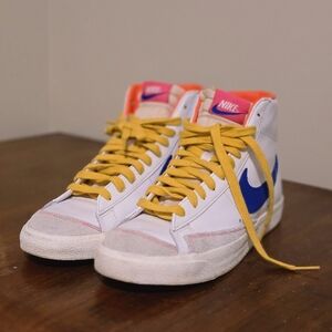 Nike Blazer Mid '77 ACG 2021 Women's Size 9 White Blue Yellow Pink Sneakers